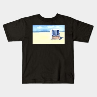 "Sylt" Watercolor Beach Painting Kids T-Shirt